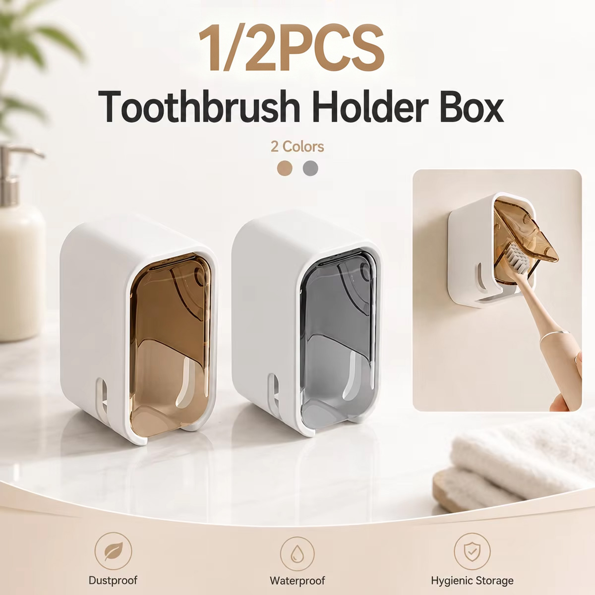 Home Edit Bathroom Storage - 1/2PCS Kotak Penyimpanan Sikat Gigi yang