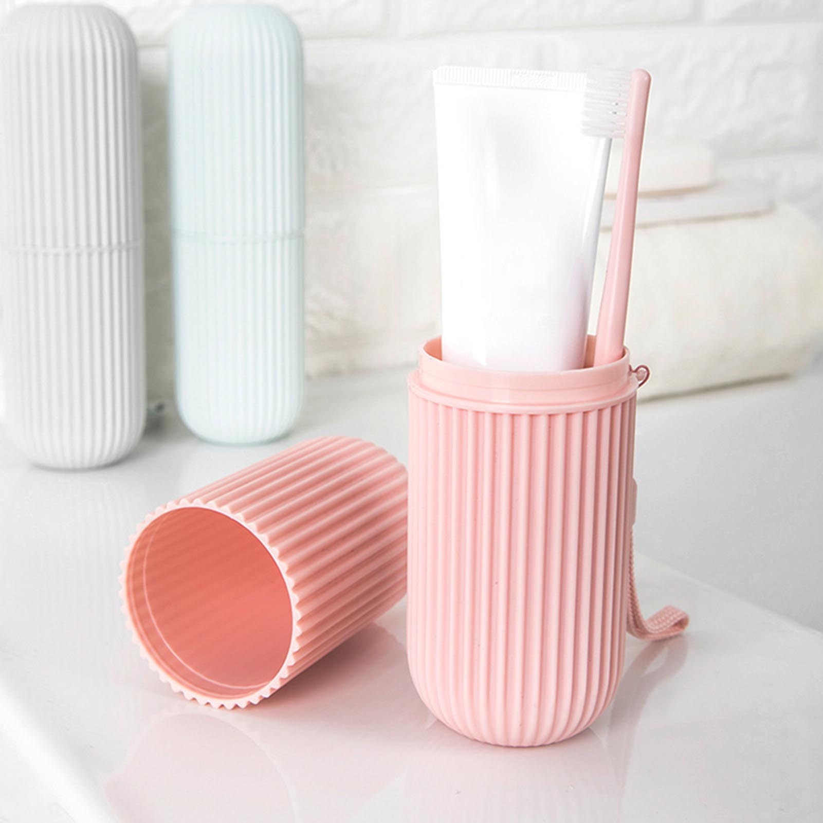 Home Edit Bathroom Storage - Cangkir Sikat Gigi Portabel Perjalanan Kosong