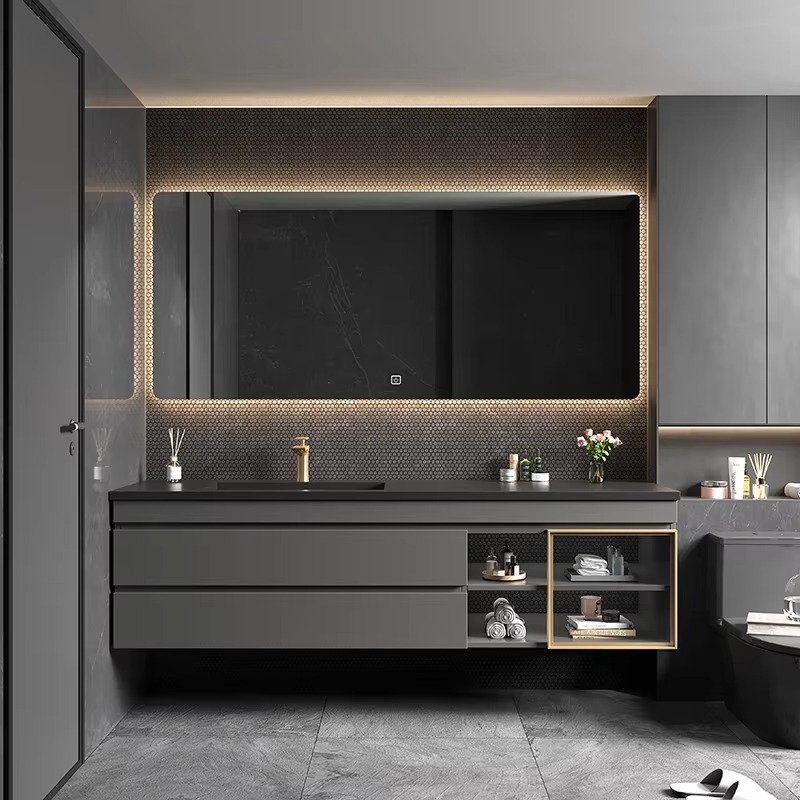 Home Bathroom Vanity Combo - Cermin Kabinet Kamar Mandi Gaya Nordik