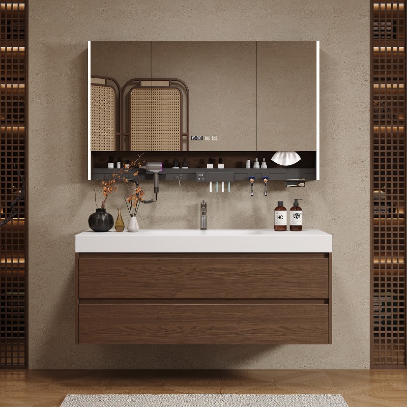 Partisi Kayu Lemari Kamar Mand - Home Bathroom Vanity Combo ulasan dan harga